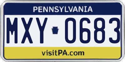 PA license plate MXY0683