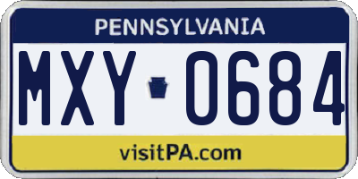 PA license plate MXY0684