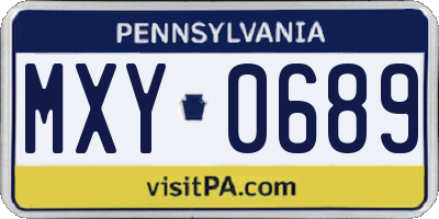 PA license plate MXY0689
