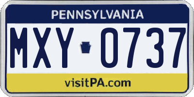 PA license plate MXY0737