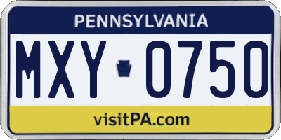 PA license plate MXY0750