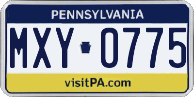 PA license plate MXY0775