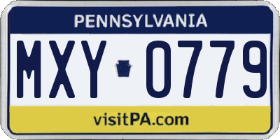PA license plate MXY0779