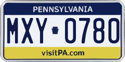 PA license plate MXY0780
