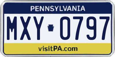 PA license plate MXY0797
