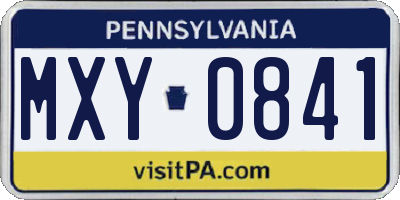 PA license plate MXY0841