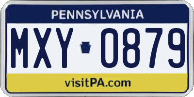 PA license plate MXY0879