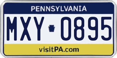 PA license plate MXY0895