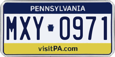 PA license plate MXY0971