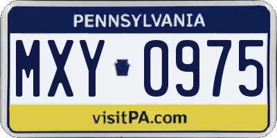 PA license plate MXY0975