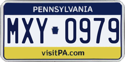 PA license plate MXY0979