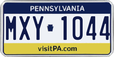 PA license plate MXY1044