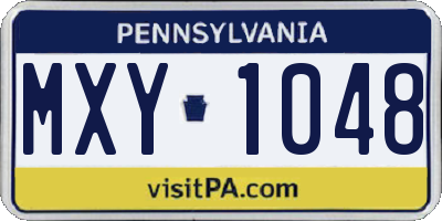 PA license plate MXY1048