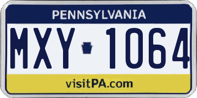 PA license plate MXY1064