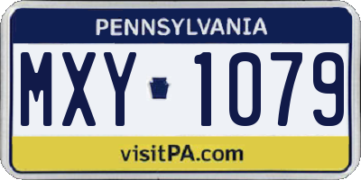 PA license plate MXY1079