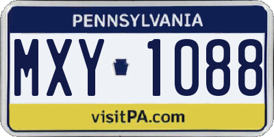 PA license plate MXY1088