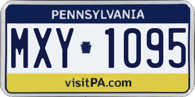 PA license plate MXY1095