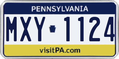 PA license plate MXY1124