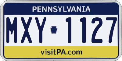 PA license plate MXY1127