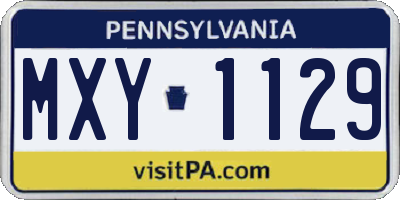 PA license plate MXY1129