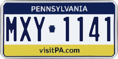 PA license plate MXY1141