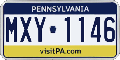 PA license plate MXY1146