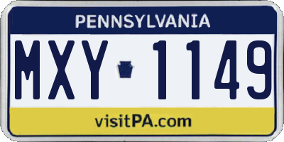 PA license plate MXY1149