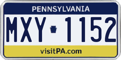 PA license plate MXY1152