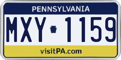 PA license plate MXY1159