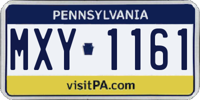 PA license plate MXY1161