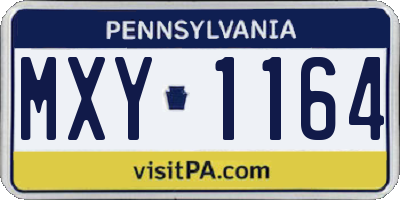 PA license plate MXY1164