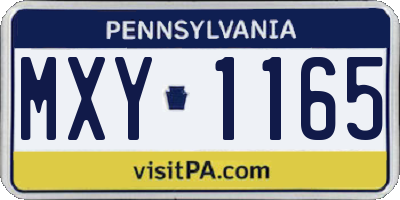 PA license plate MXY1165