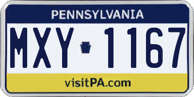 PA license plate MXY1167