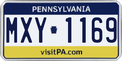 PA license plate MXY1169