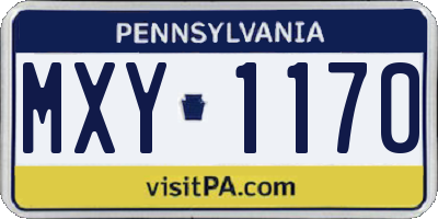 PA license plate MXY1170