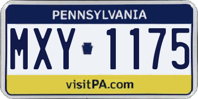 PA license plate MXY1175
