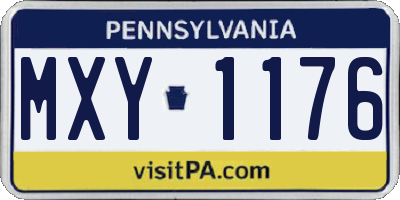 PA license plate MXY1176