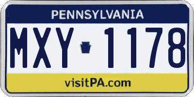 PA license plate MXY1178