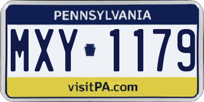PA license plate MXY1179