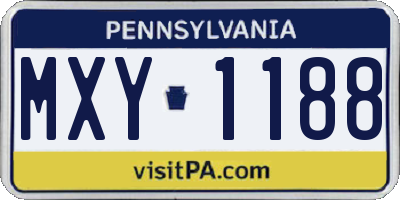 PA license plate MXY1188