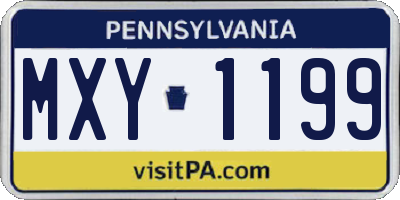 PA license plate MXY1199