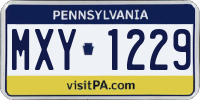 PA license plate MXY1229