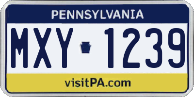 PA license plate MXY1239