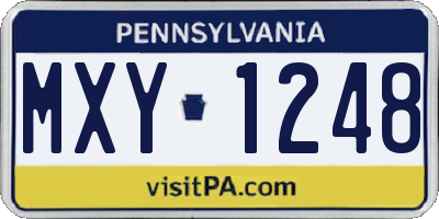 PA license plate MXY1248