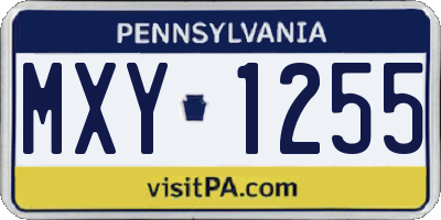PA license plate MXY1255