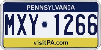 PA license plate MXY1266