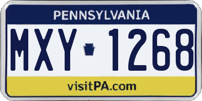PA license plate MXY1268