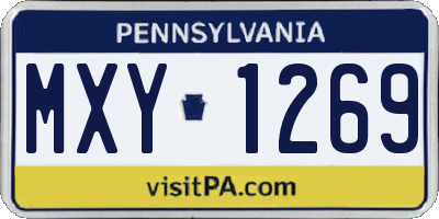 PA license plate MXY1269