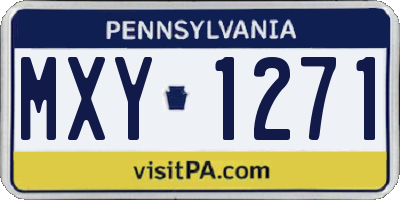 PA license plate MXY1271