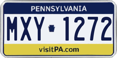 PA license plate MXY1272